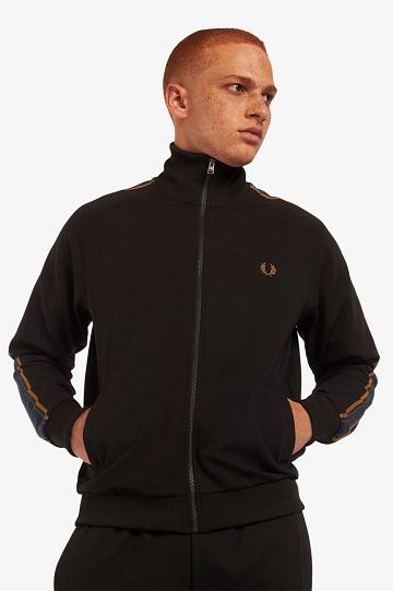 Dámské Bundy Fred Perry Medal Tape Track Černé | CZ 1141LISH